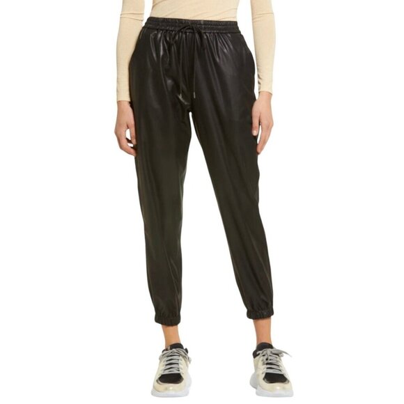 Blank NYC Plus Size 1X Eastside Vibes Faux Leather Drawstring Joggers Pant NWT - Picture 1 of 8
